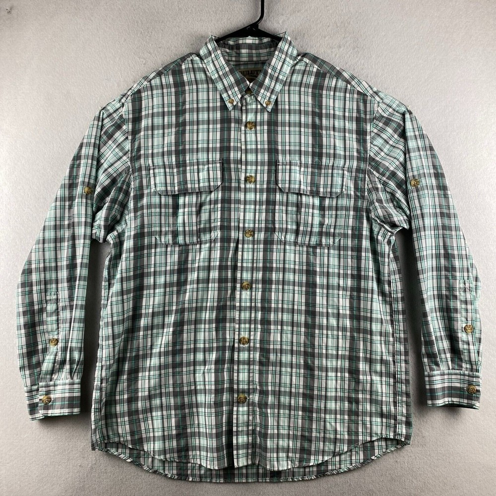 Duluth Button-Up Shirt Mens L Large Plaid Long Sleeve Flap Pockets Multicolor